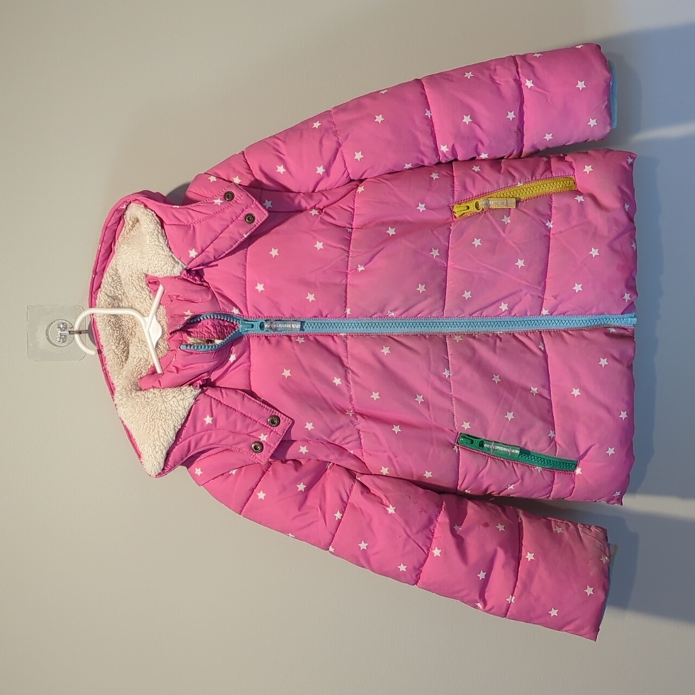 Mini Boden Girls Puffer Coat, size 5-6y, Pink